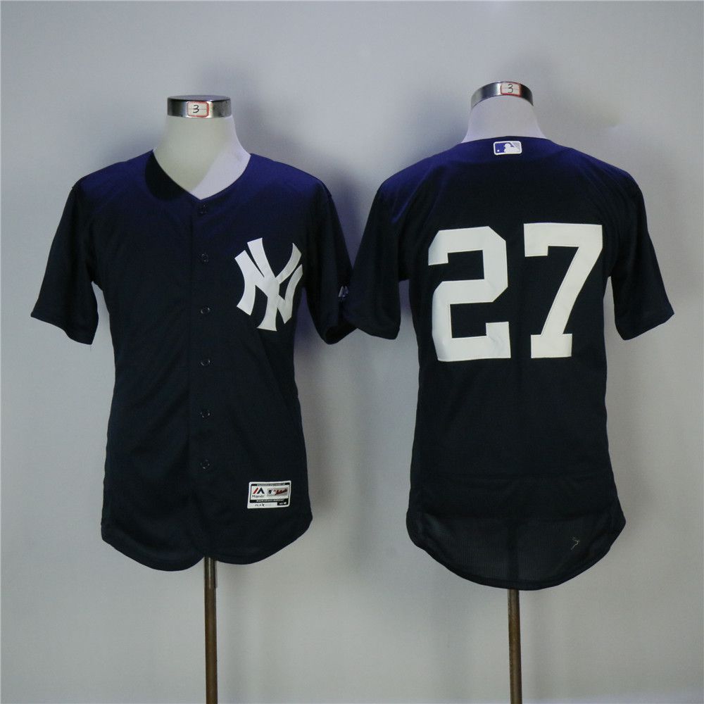 Men New York Yankees #27 No name Blue MLB Jerseys